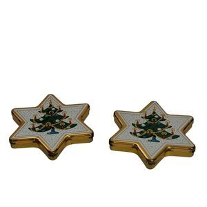 Vintage Star Shaped Tin SWISS MADE 3 1/2" X 1/2" Empty Christmas Tree